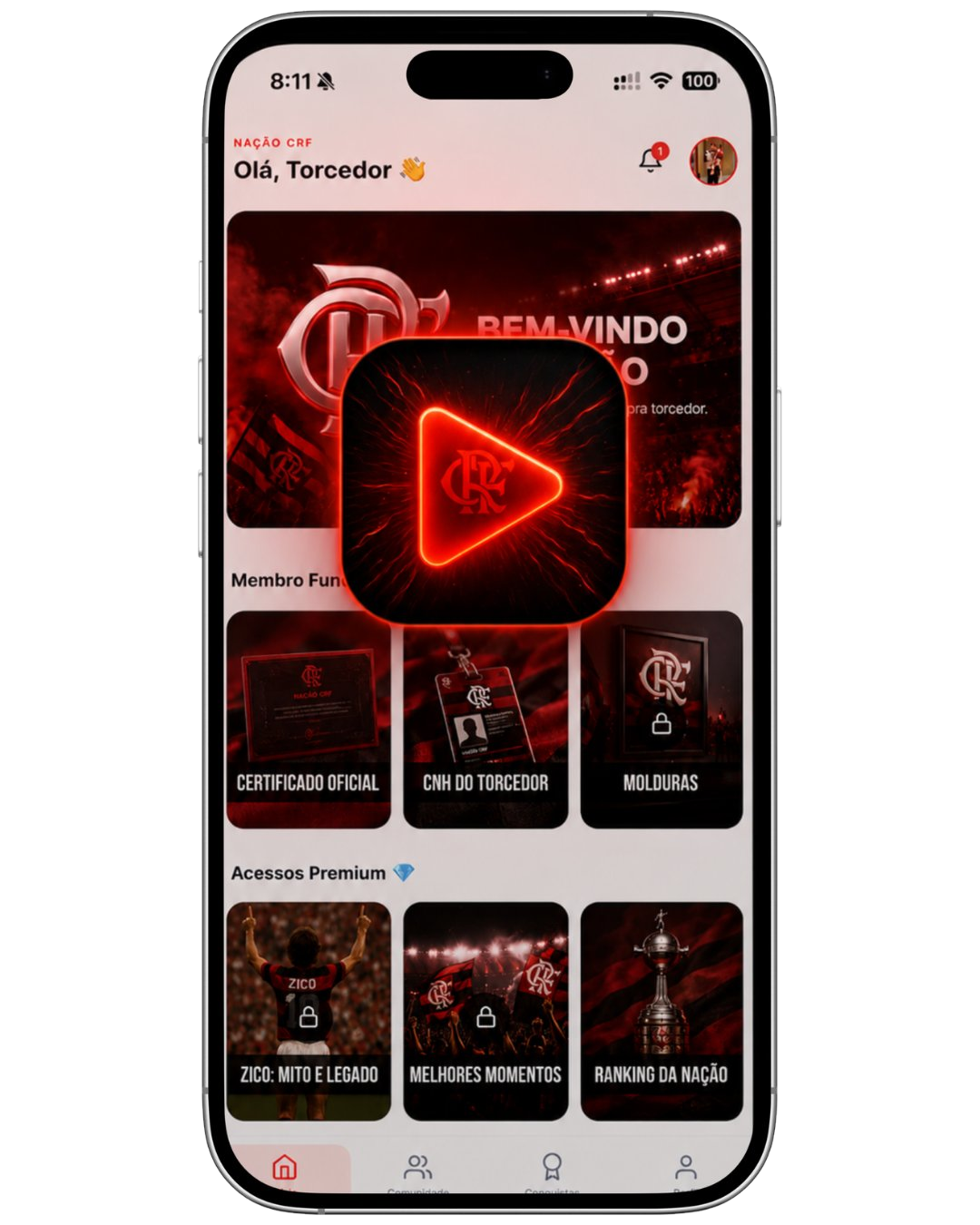 App Nação Club — Pack de vídeos exclusivos pra postar no story, mandar no grupo e bombar nas redes